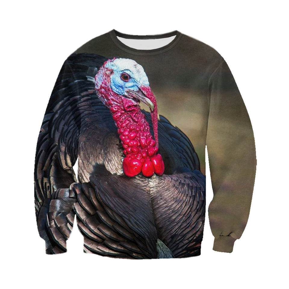 3D Printed Wild Turkey T Shirt Long sleeve Hoodie DT310507