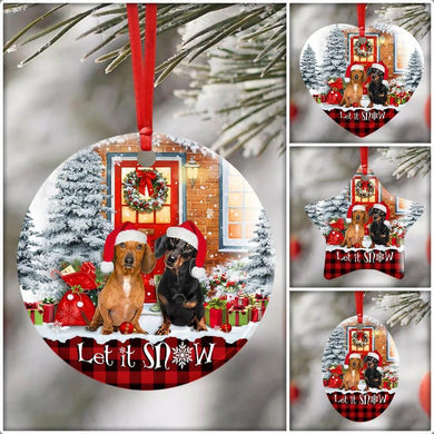 Dachshund. Let It Snow Christmas Ceramic Ornament Christmas Home Decor