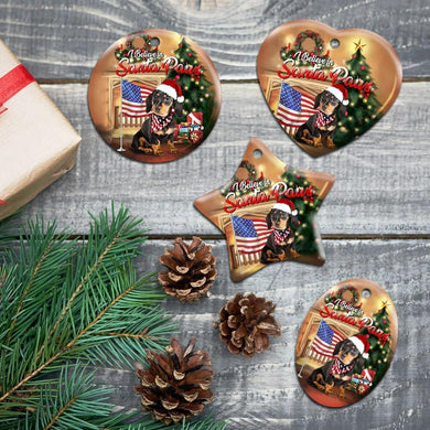 Dachshund Santa Paws Ceramic Ornament Christmas Home Decor