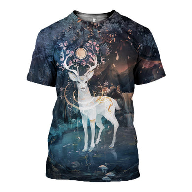 3D Printed Deer Art Hoodie T-shirt DT15082001