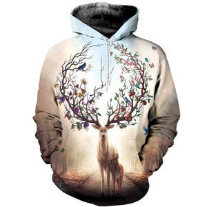 Deer Art 3D Printed Hoodie T-shirt 2018 DT041101