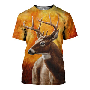 3D Printed Deer Painting Hoodie T-shirt