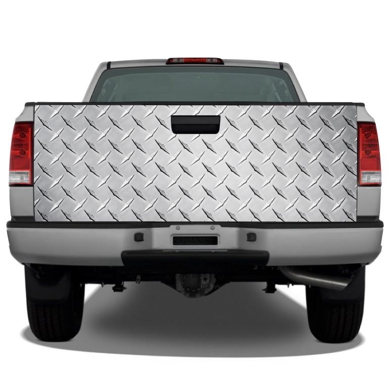 Diamond Plate (silver) Tailgate Wrap Tailgate Wrap Sticker Decals For Trucks