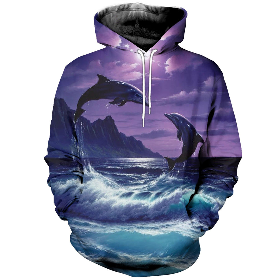 3D Printed Dolphin Hoodie T-shirt DT171190