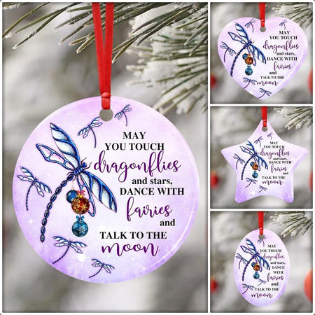 Dragonflies Ceramic Ornament