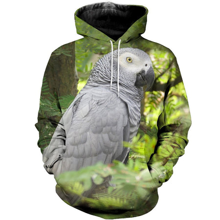 3D All Over Printed African Grey Parrot Shirts And Shorts DT02041901