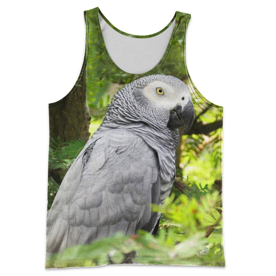 3D All Over Printed African Grey Parrot Shirts And Shorts DT02041901