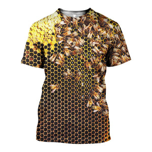3D All Over Printed Bees Shirts And Shorts DT151104