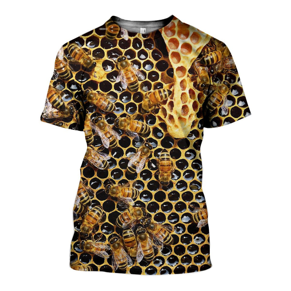 3D All Over Printed Bees Shirts And Shorts HD121201