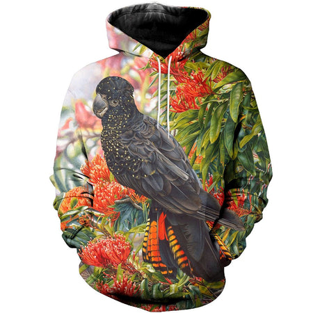 3D All Over Printed Black Cockatoo Shirts And Shorts DT12091905