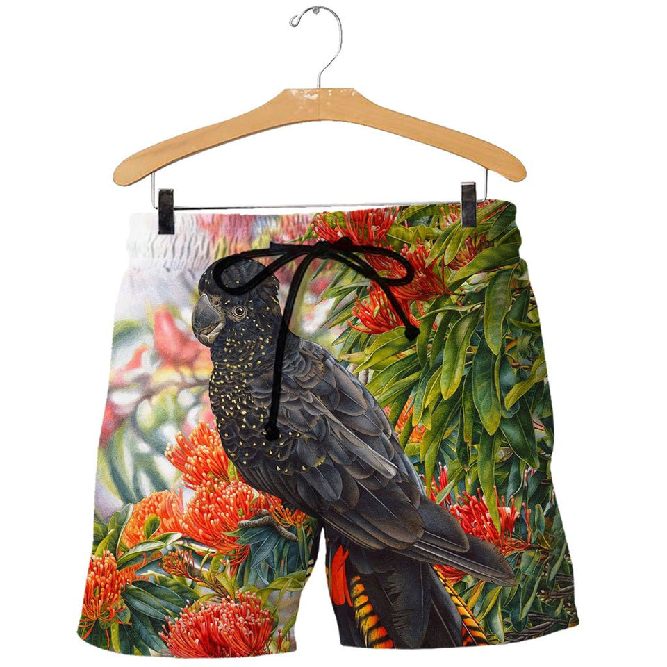 3D All Over Printed Black Cockatoo Shirts And Shorts DT12091905