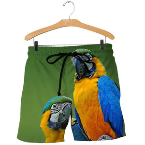 3D All Over Printed Blue and Yellow Macaw Shirts And Shorts DT091108