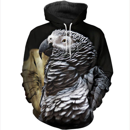 3D All Over Printed Grey Parrot Shirts And Shorts DT191117