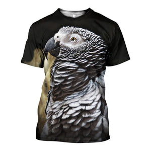 3D All Over Printed Grey Parrot Shirts And Shorts DT191117