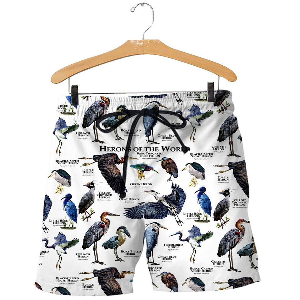 3D All Over Printed Herons Of The World Shirts And Shorts DT22031908