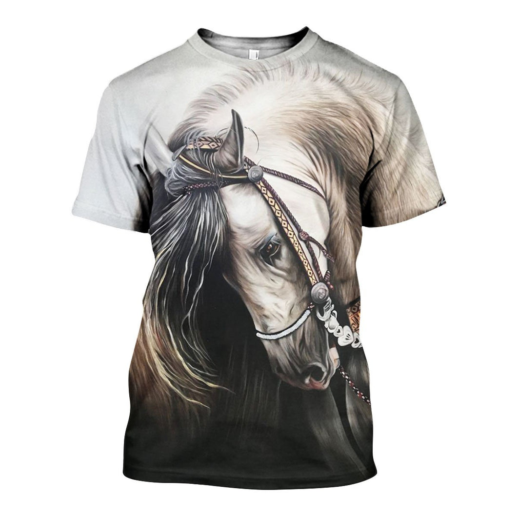 3D All Over Printed Horse Shirts And Shorts DT121101