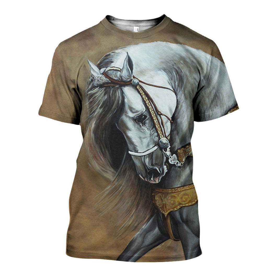 3D All Over Printed Horse Shirts And Shorts DT121102