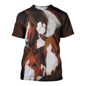 3D All Over Printed Horse Shirts And Shorts DT141110