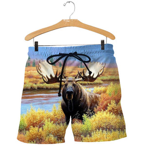 3D All Over Printed Moose Shirts And Shorts DT231108