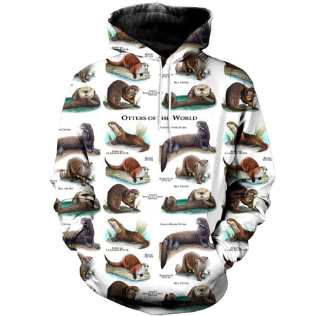 3D All Over Printed Otters Shirts And Shorts DT151202