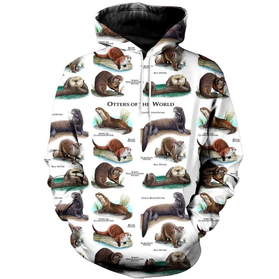 3D All Over Printed Otters Shirts And Shorts DT151202
