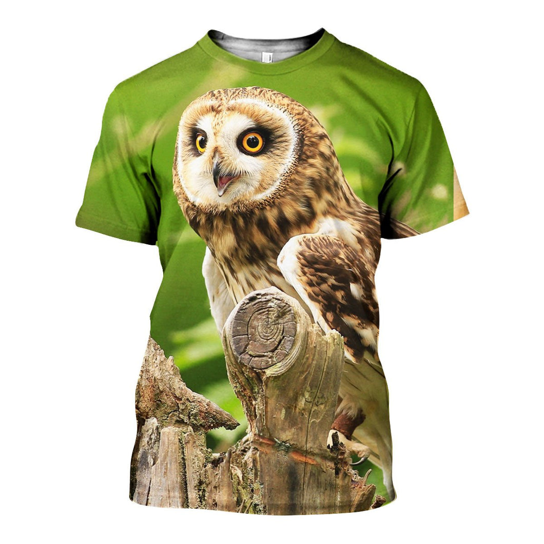 3D All Over Printed Owl Shirts And Shorts DT171103