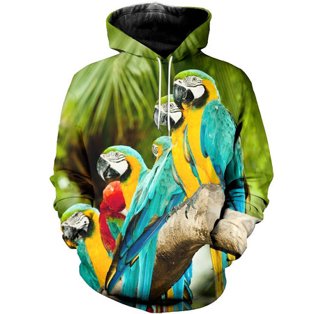 3D All Over Printed Blue and Yellow Macaw Shirts And Shorts DT071205