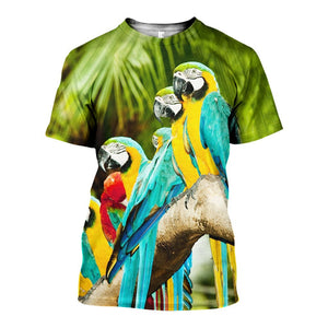 3D All Over Printed Blue and Yellow Macaw Shirts And Shorts DT071205