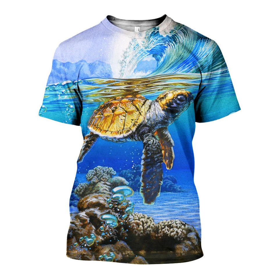3D All Over Printed Turtle Shirts And Shorts DT01031906
