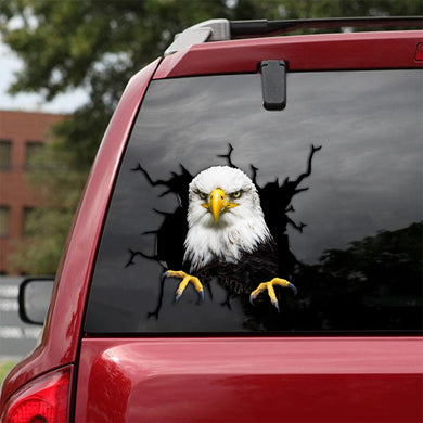 [sk0726-snf-tpa]-eagle-crack-car-sticker-animals-lover