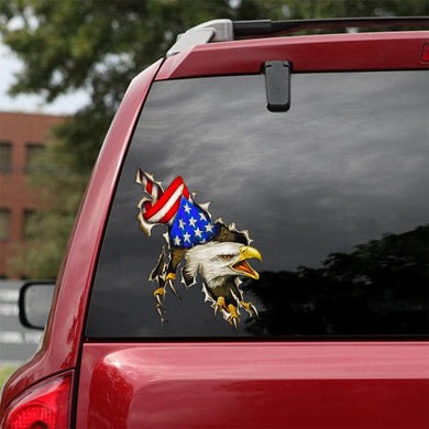 [sk0284-snf-tpa] Eagle car sticker animal lover - Camellia Print