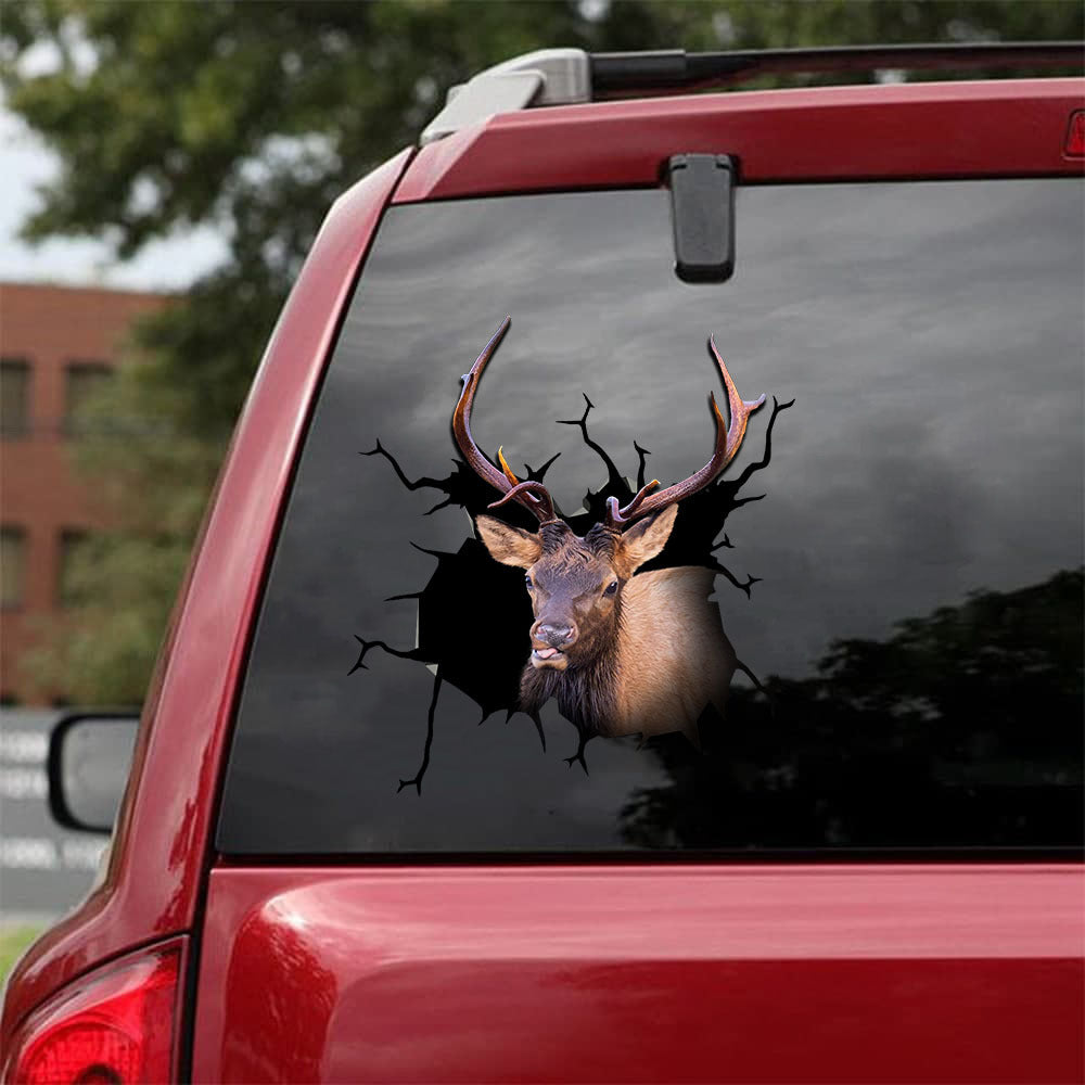 [sk1326-snf-tnt]-elk-deer-crack-sticker-hunting-lover