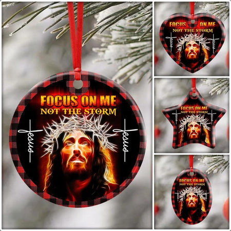 Focus On Me Not The Storm Jesus Christ Ceramic Ornament Christmas Home Decor