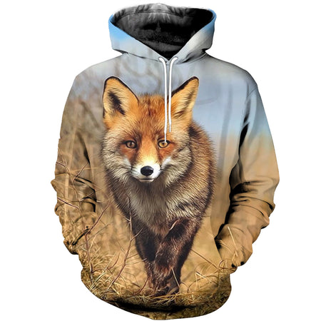 3D Printed Fox Hoodie T-shirt DT02071901