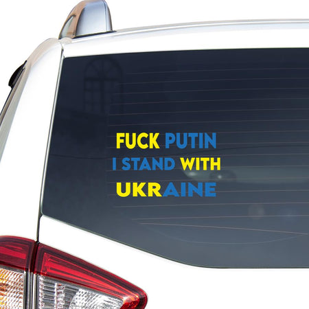 Fuck Putin I Stand With Ukraine Essential Car Vinyl Decal Sticker