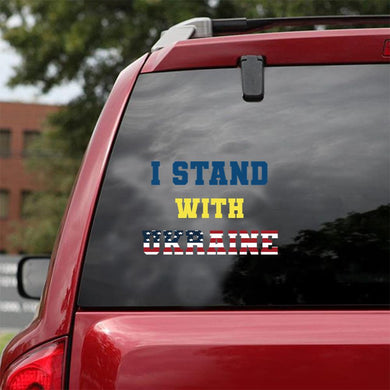 Funny I Stand With Ukraine Essential Car Vinyl Decal Sticker