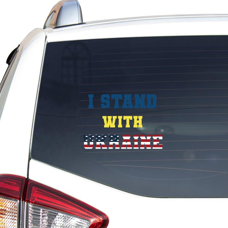 Funny I Stand With Ukraine Essential Car Vinyl Decal Sticker