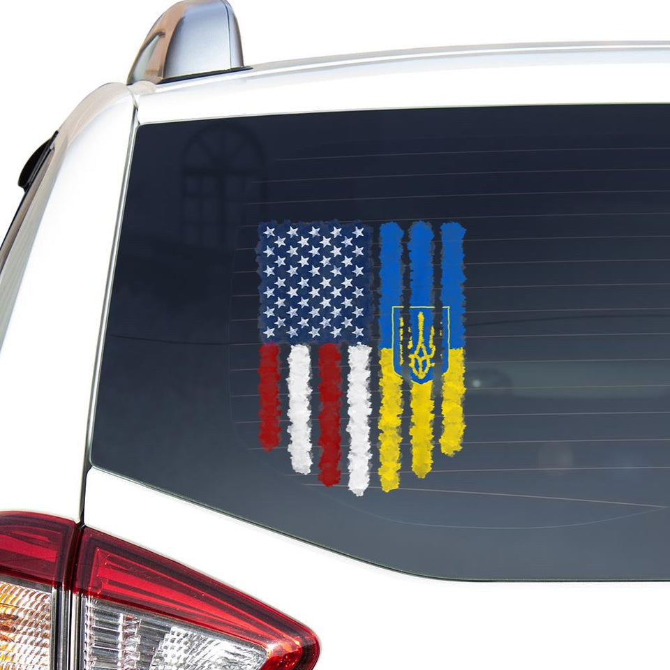 Funny I Stand With Ukraine Flag Emblem Map Patriot Peace Love Ukraine Car Vinyl Decal Sticker