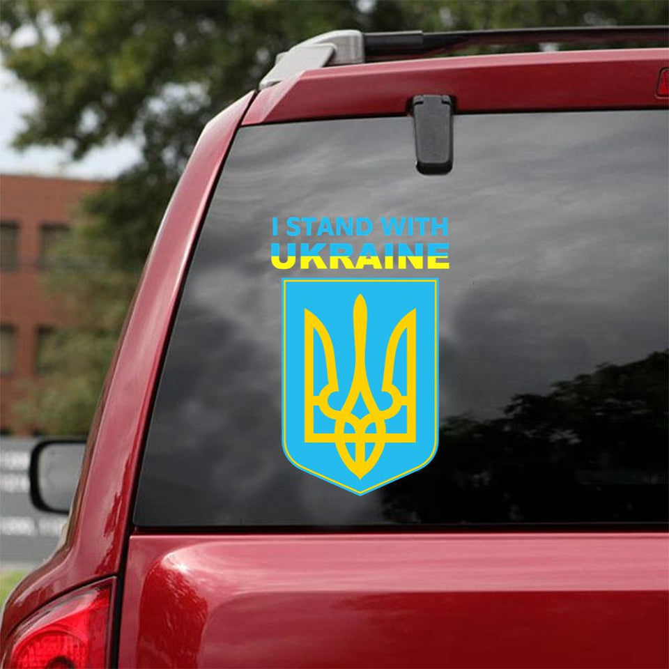 Funny I Stand With Ukraine Peace Love Ukraine Car Vinyl Decal Sticker