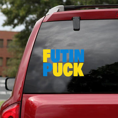 Funny Puck Futin Meme I Stand With Ukraine Peace Love Ukraine Car Vinyl Decal Sticker