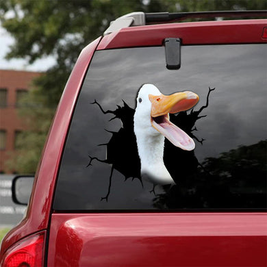 [sk1346-snf-tpa]-funny-pekin-duck-crack-sticker-duck-lover