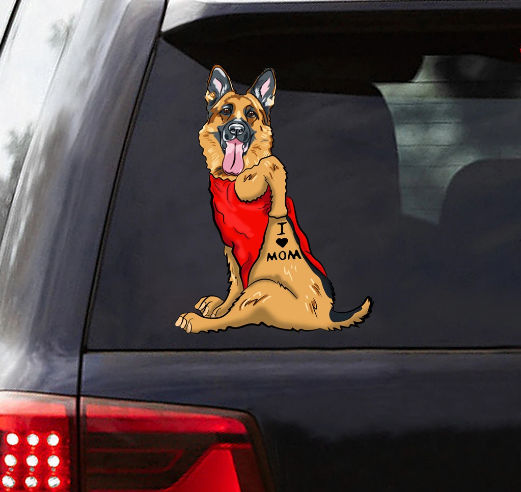[th0731-snf-ptd]-german-shepherd-crack-car-sticker-dogs-lover