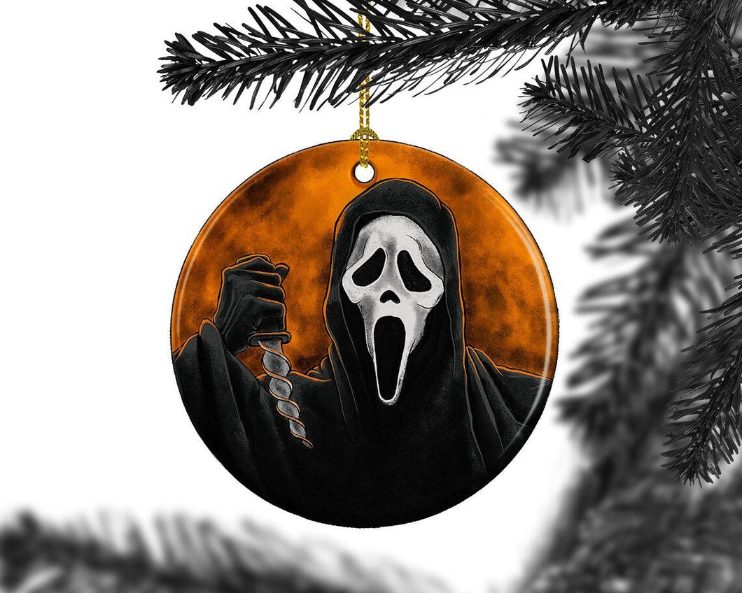 Ghost Face Happy Halloween Tree Ornament Decorations, Halloween Decorations, Halloween Decor