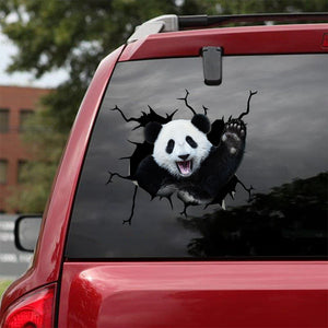 [sk1723-snf-tnt]-giant-panda-crack-car-sticker-animals-lover