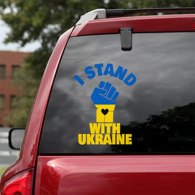 Gift For Ukrainian Support Ukraine I Stand With Ukraine Vintage Peace Love Ukraine Car Vinyl Decal Sticker