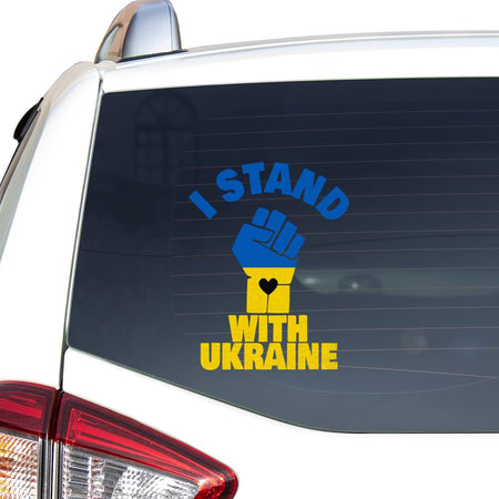 Gift For Ukrainian Support Ukraine I Stand With Ukraine Vintage Peace Love Ukraine Car Vinyl Decal Sticker