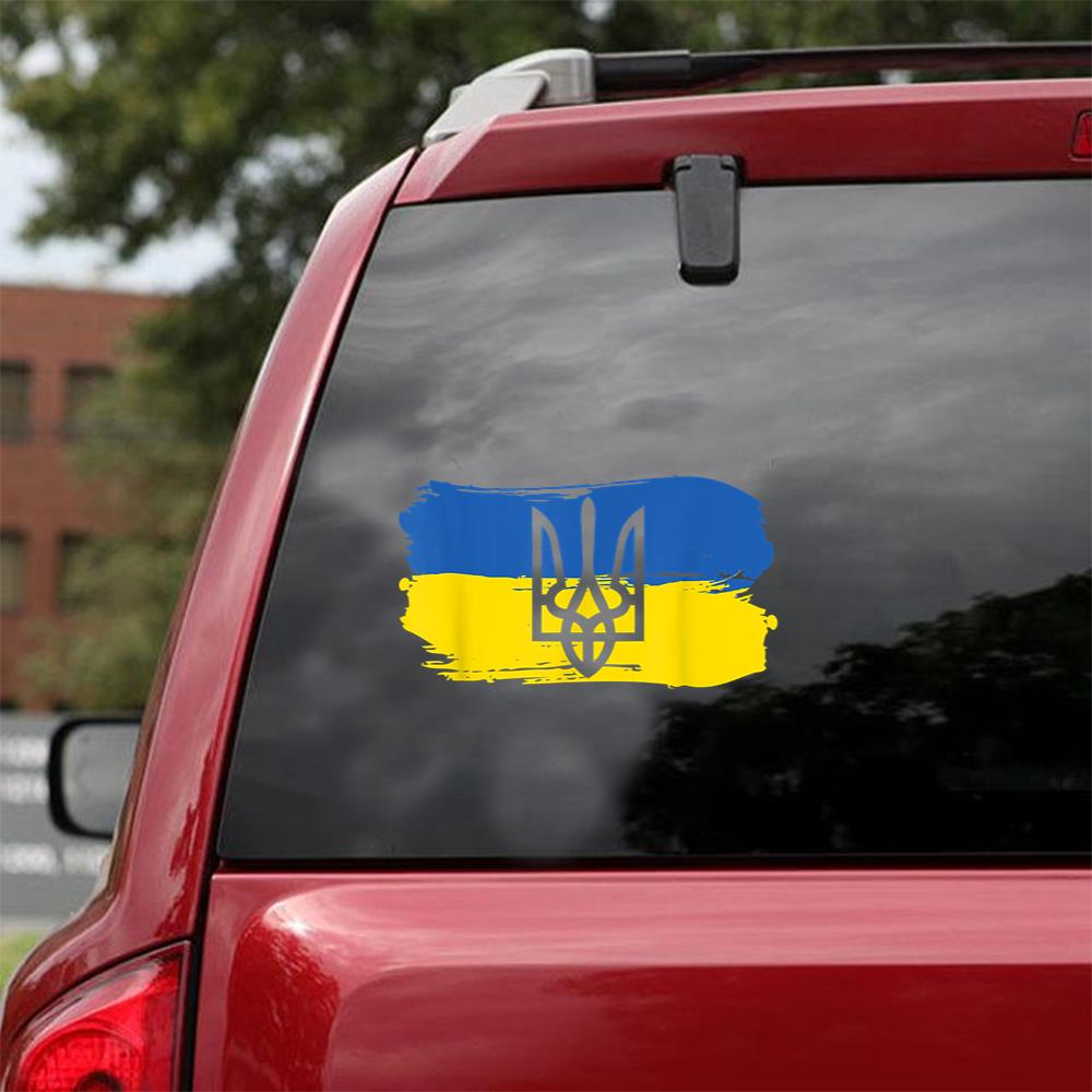 Gift Ukrainian American Flag Ukraine Usa America Roots Peace Love Ukraine Car Vinyl Decal Sticker