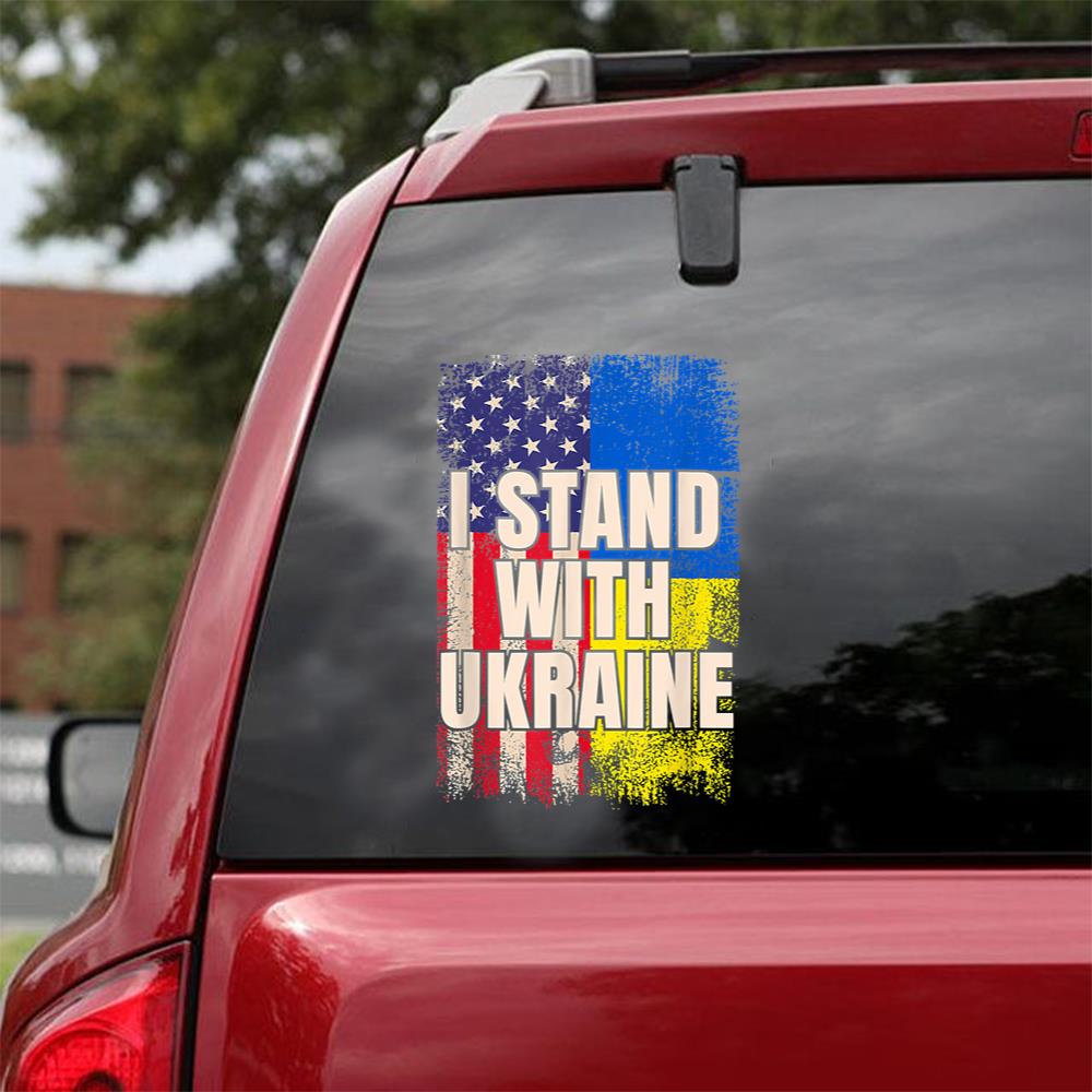 Gift Ukrainian Lover I Stand With Ukraine Peace Love Ukraine Car Vinyl Decal Sticker