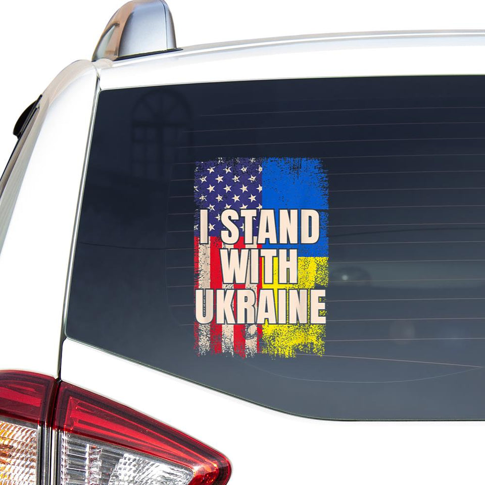 Gift Ukrainian Lover I Stand With Ukraine Peace Love Ukraine Car Vinyl Decal Sticker