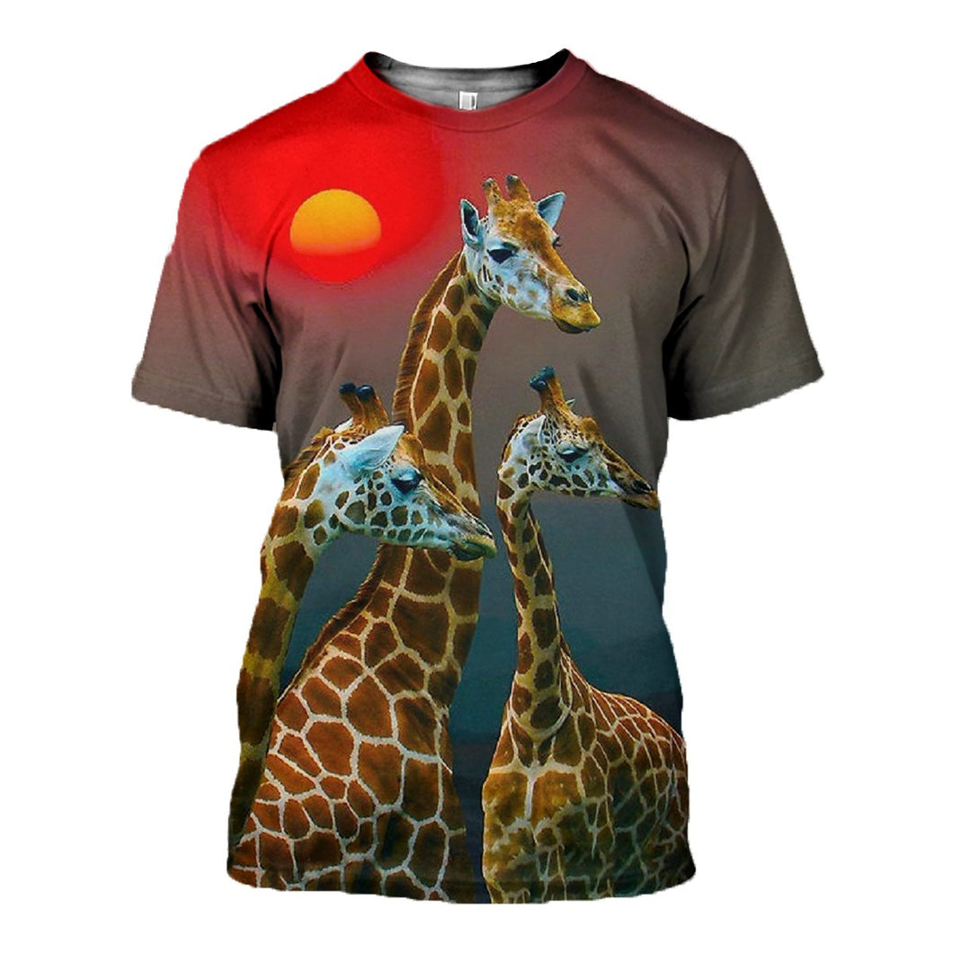 3D Printed Giraffe Hoodie T-shirt 2018